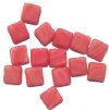 15 15x16mm Matte Red Marble Flat Square Beads